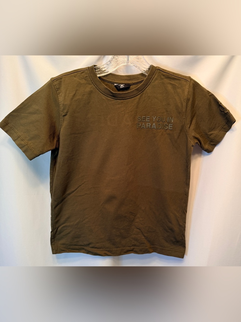 Jordan Craig Boys Size 8 See‎ You In Paradise Tonal T-Shirt Olive Green Logo